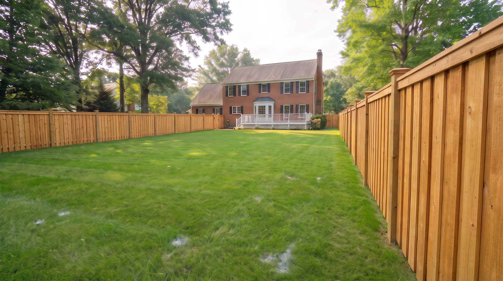Finished cedar privacy fence